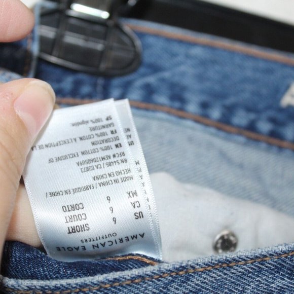 American Eagle womens jeans size 10 Long light wash denim 90s low rise straight - Picture 5 of 8